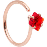 20G 5/16 Multicolor Single Gem Rose Gold Tone Nose Hoop Set of 6