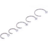 20G Clear Gem Rhombus Multiple Size Nose Hoop Set of 5