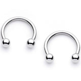 14G 9/16 1/2 Winter Penguins Horseshoe Barbell Nipple Ring Set