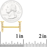 14G Clear Gem Gold Tone Screw Barbell Nipple Ring Set