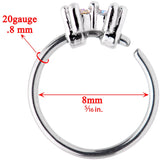 20G 5/16 Aurora Gem Duo Petite Nose Hoop