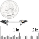 14G 9/16 Aurora Gem Mystery Ray Gun Barbell Nipple Ring Set
