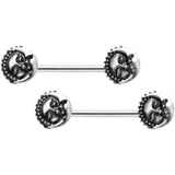 14G 9/16 Celestial Romance Sun Moon Barbell Nipple Ring Set