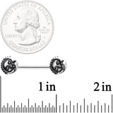 14G 9/16 Celestial Romance Sun Moon Barbell Nipple Ring Set