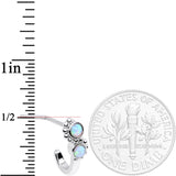 20G White Faux Opal Swirl Faux Hoop L Shaped Nose Ring