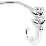 20G Twin Tulips Flower Faux Hoop L Shaped Nose Ring