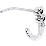 20G Twin Tulips Flower Faux Hoop L Shaped Nose Ring