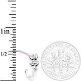 20G Twin Tulips Flower Faux Hoop L Shaped Nose Ring