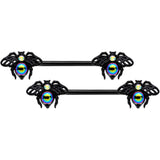 14G 9/16 Aurora Gem Black Bumblebee Barbell Nipple Ring Set