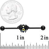 14G Aurora Gem Black Busy Bee Industrial Barbell 38mm