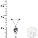 14G Aurora Orb Victorian Virtue Dangle Barbell Nipple Ring Set