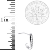 20G Clear CZ Gem Exquisite Faux Hoop L Shaped Nose Ring