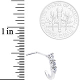 20G Clear CZ Gem Trio Hearts Faux Hoop L Shaped Nose Ring