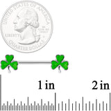 14G 5/8 St Patricks Day Green Shamrock Barbell Nipple Ring Set