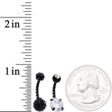 Clear Gem Black Thoroughly Twisted Belly Ring Set of 4