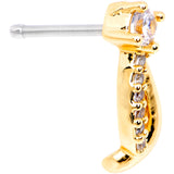20G 1/4 Clear CZ Gold Tone Twining Strands Nose Bone