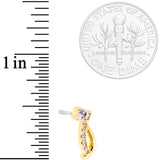 20G 1/4 Clear CZ Gold Tone Twining Strands Nose Bone