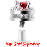 14G Clear Red CZ Two Tier Externally Threaded Dermal Anchor Top