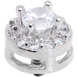 14G Clear CZ Gem Two Tier Externally Threaded Dermal Anchor Top