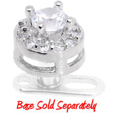 14G Clear CZ Gem Two Tier Externally Threaded Dermal Anchor Top