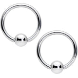 14G 7/16 1/2 Clear Gem Flowers BCR Barbell Nipple Ring Set of 4