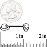 14G 9/16 Clear CZ Gem Black Saturn Alien Barbell Nipple Ring Set