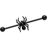 14G Black Gem Black Creepy Critter Spider Industrial Barbell 38mm