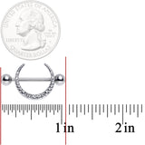 14G 9/16 Clear Gem Sliver Crescent Moon Nipple Shield Set