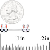 14G 5/8 Nerdy Easter Bunny Barbell Nipple Ring Set