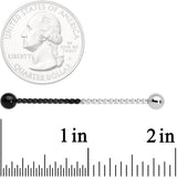 14G Black Steel Two Tone Twisted Industrial Barbell 38mm