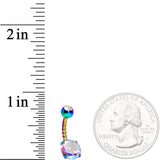 Aurora Gem Rainbow Totally Twisted Belly Ring Set of 2