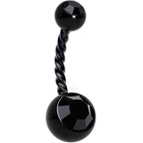 Black Gem Black Totally Twisted Belly Ring Set of 2