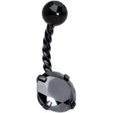Black Gem Black Totally Twisted Belly Ring Set of 2