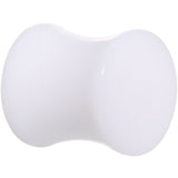 0G White UV Reactive Acrylic Saddle Plug Set