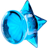 2G Blue Aurora Glass Faceted Star Double Flare Plug Set 6mm to 16mm Sizes
