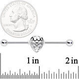 14G Clear CZ Gem Openwork Alien Industrial Barbell 38mm