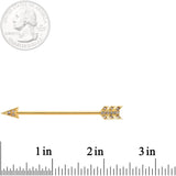 14G Clear Gem Gold Tone Flying Arrow Industrial Barbell 38mm
