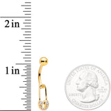 Clear CZ Gem Gold Tone Not Quite Punk Rock Safety Pin Belly Ring