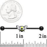 14G Black Blissful Bumblebee Industrial Barbell 38mm