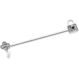 14G Clear Gem Under Lock and Key Industrial Barbell 38mm