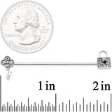 14G Clear Gem Under Lock and Key Industrial Barbell 38mm