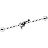 14G Clear Gem Under the Gun Industrial Barbell 38mm