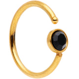20G 5/16 Black Gem Gold Tone Nose Hoop