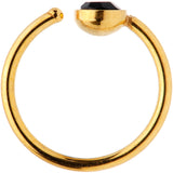 20G 5/16 Black Gem Gold Tone Nose Hoop