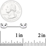 14G 9/16 Sweet Teddy Bear Barbell Nipple Ring Set