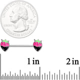 14G 9/16 Chocolate Berry Barbell Nipple Ring Set