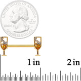 14G 9/16 Clear Gem Gold Tone Champagne Barbell Nipple Ring Set