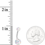 Aurora Gem Disco Ball Twisted Belly Ring Set of 3