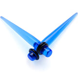 Blue Acrylic Straight Taper Set Available in Sizes  14G to 00G