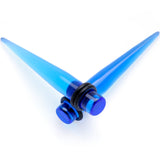 Blue Acrylic Straight Taper Set Available in Sizes  14G to 00G